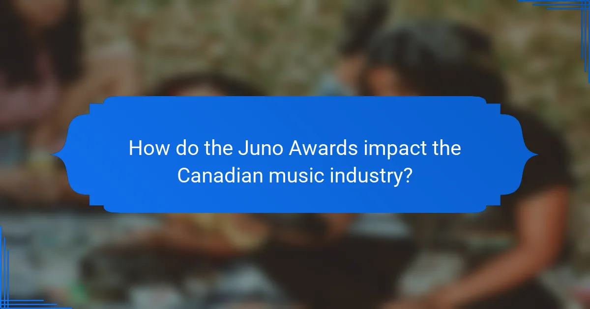 How do the Juno Awards impact the Canadian music industry?
