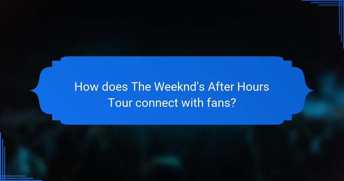 How does The Weeknd's After Hours Tour connect with fans?