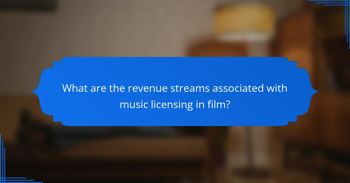 What are the revenue streams associated with music licensing in film?