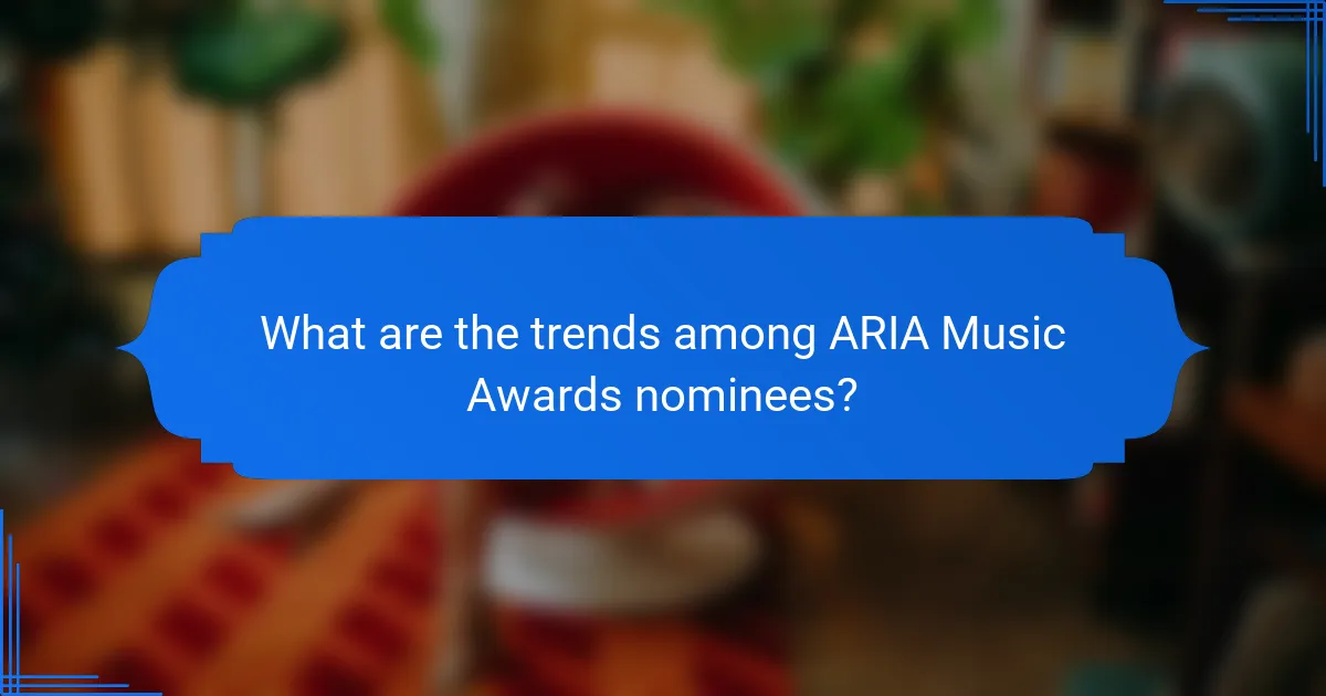What are the trends among ARIA Music Awards nominees?