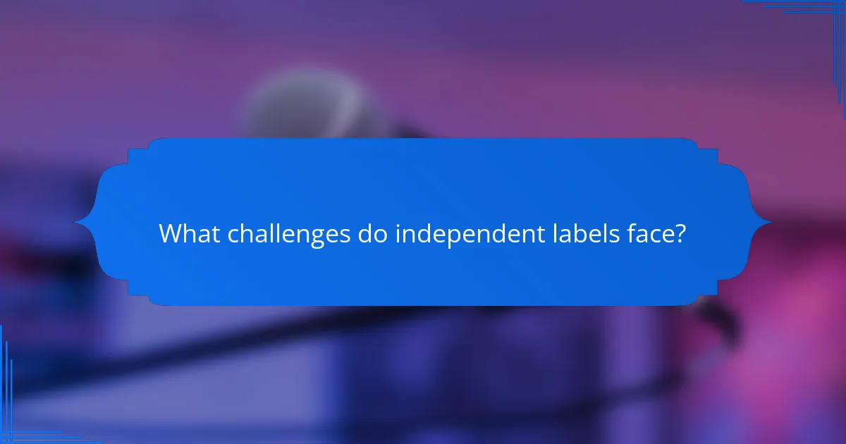 What challenges do independent labels face?