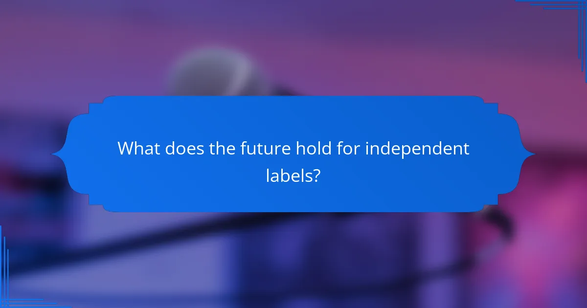 What does the future hold for independent labels?