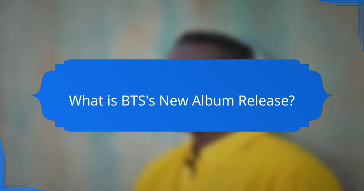 What is BTS's New Album Release?