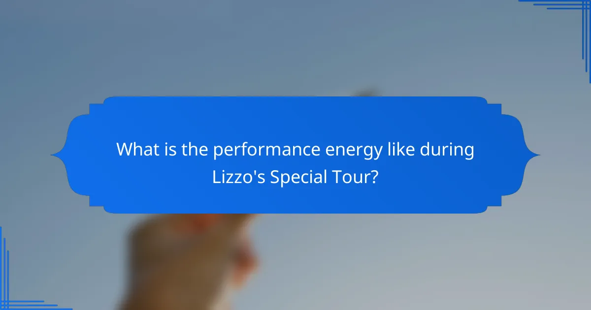 What is the performance energy like during Lizzo's Special Tour?