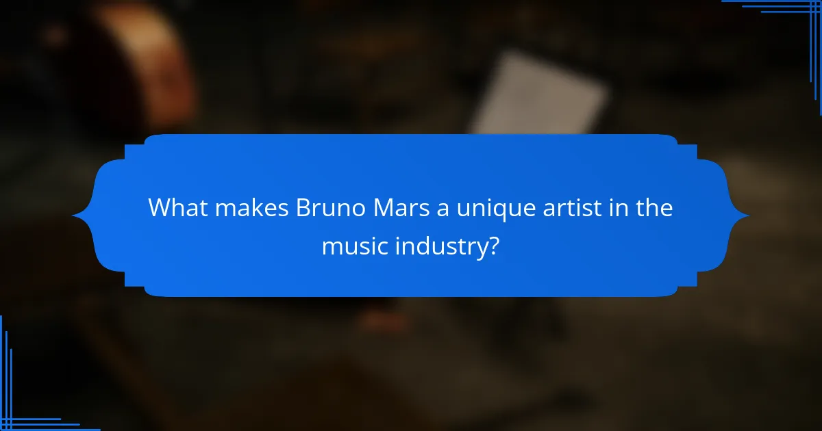 What makes Bruno Mars a unique artist in the music industry?