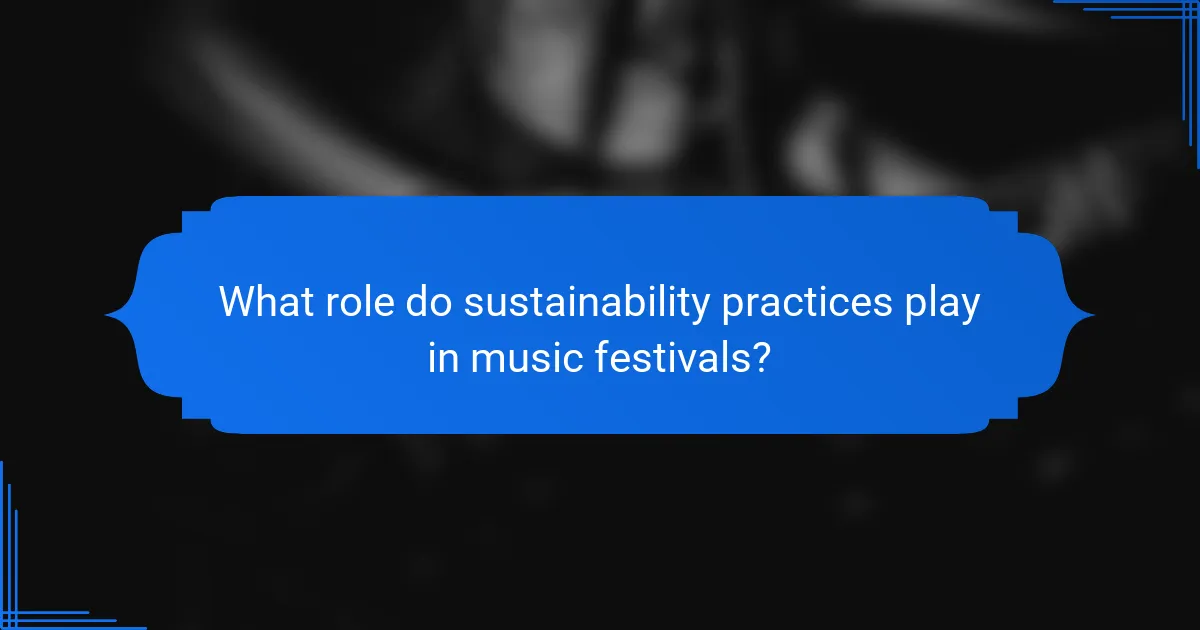 What role do sustainability practices play in music festivals?